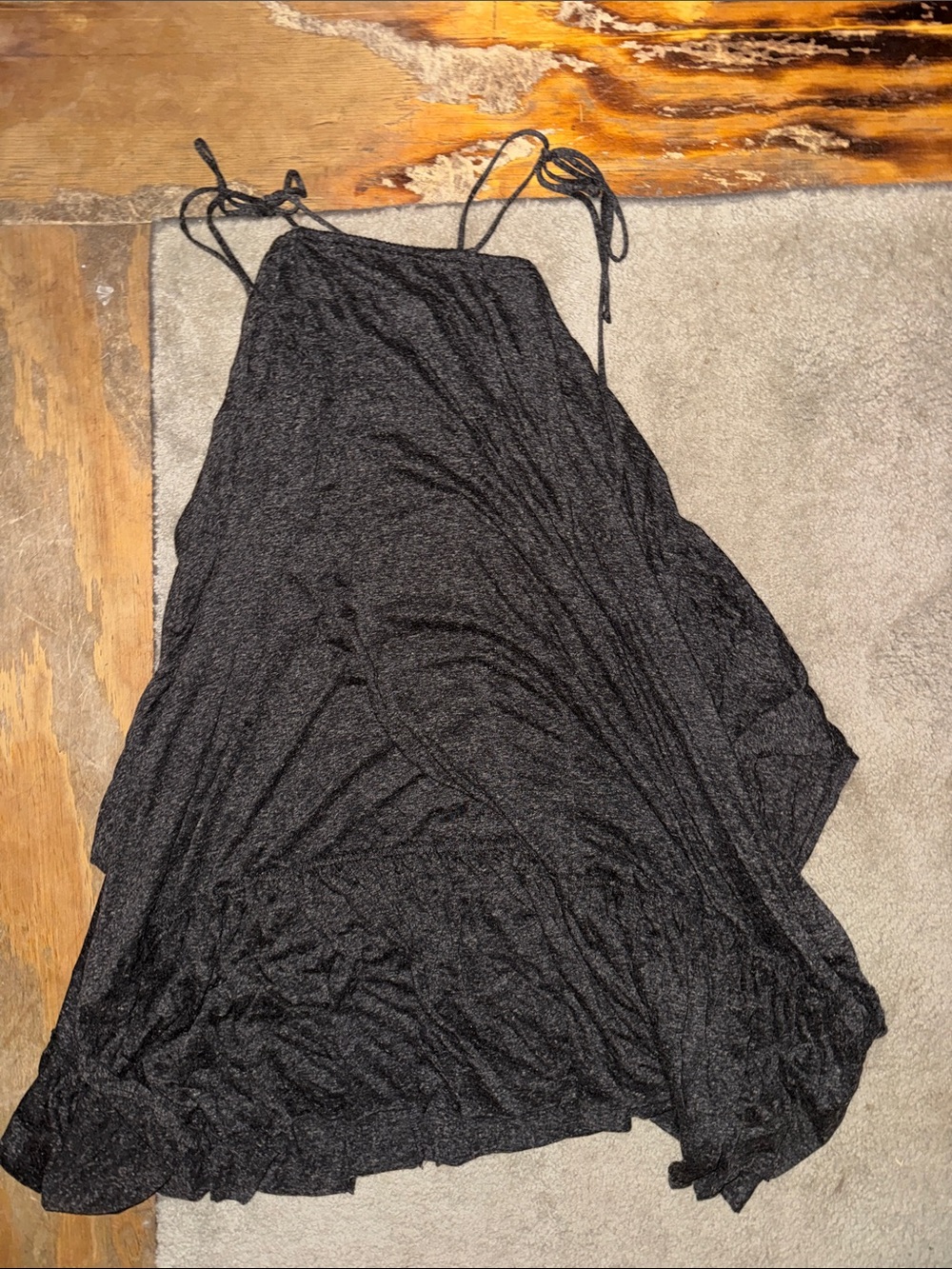 Free People Black Mini Dress with Tie Straps